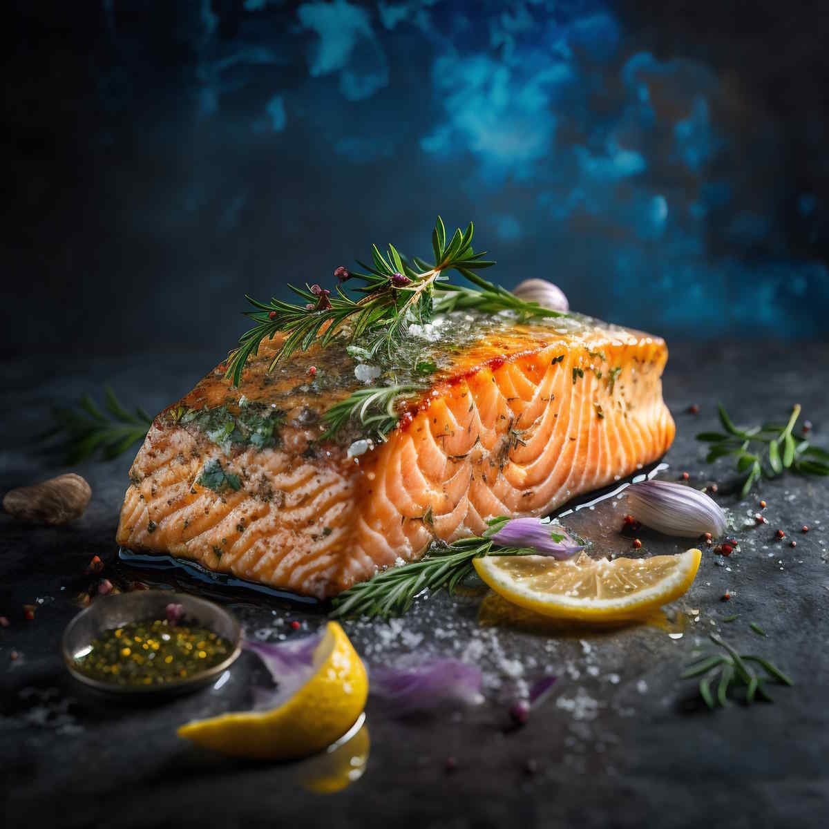 Salmão grelhado com molho de laranja